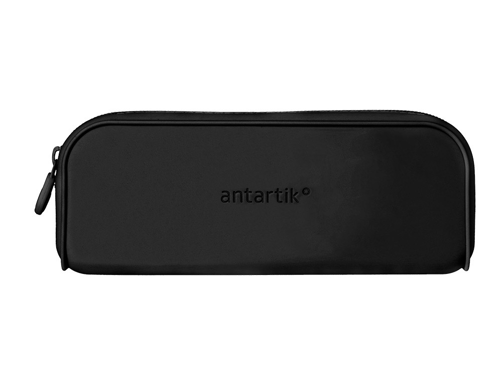 ESTOJO ESCOLAR ANTARTIK PRISMA SILICONE SOFT RETANGULAR 185X50X75 MM PRETO