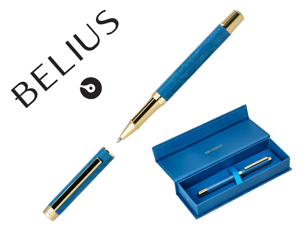 ROLLER BELIUS WILD WEST ALUMINIO COR AZUL MARINHO DOURADO TINTA COR PRETO CAIXA DE DESIGN