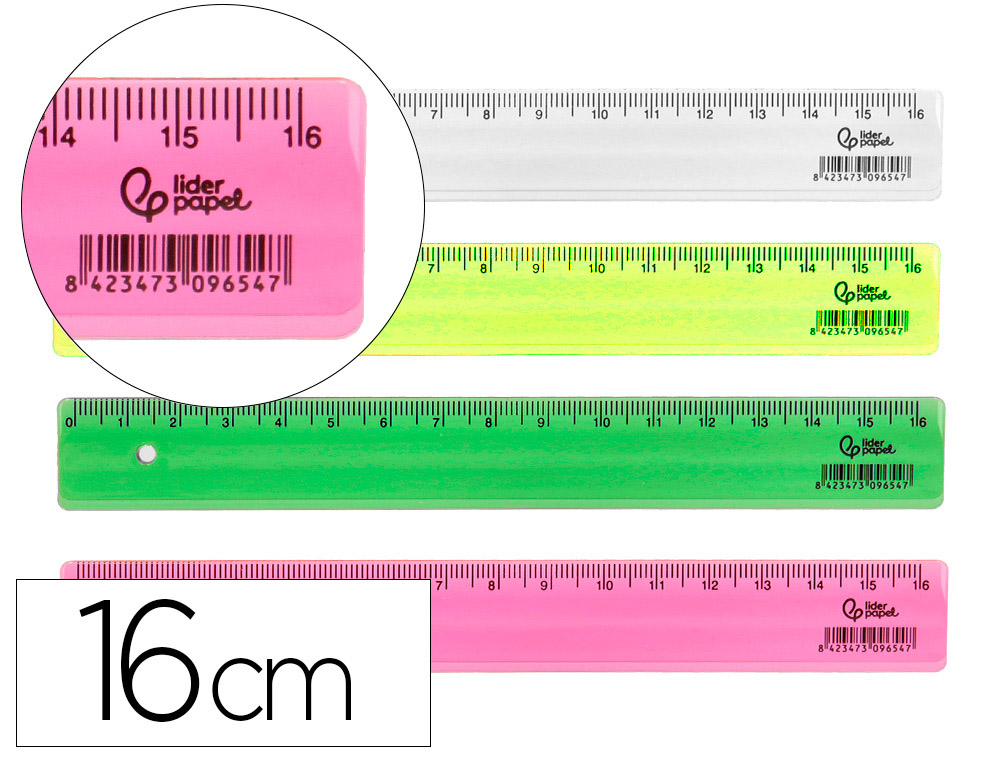 REGUA LIDERPAPEL PLASTICO 16 CM COPO COM 100 UNIDADES CORES SORTIDAS