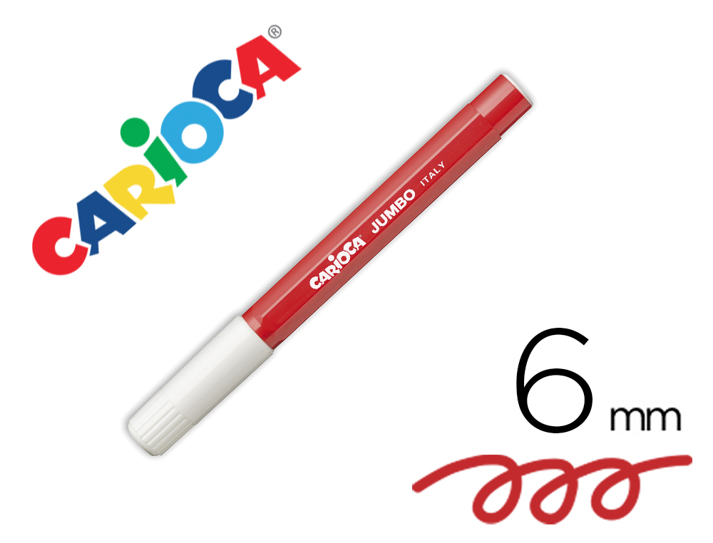 MARCADOR CARIOCA JUMBO PONTA GROSSA 6 MM LAVAVEL COR VERMELHA