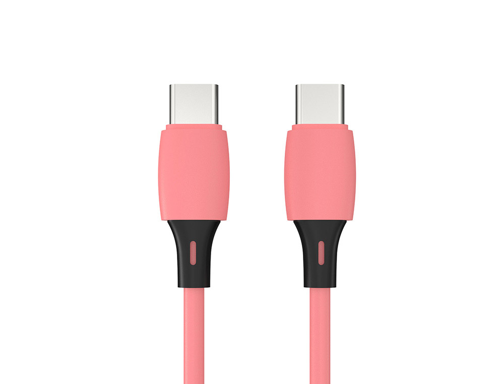 CABO USB-C A USB-C Q-CONNECT PVC COMPRIMENTO 2M ROSA