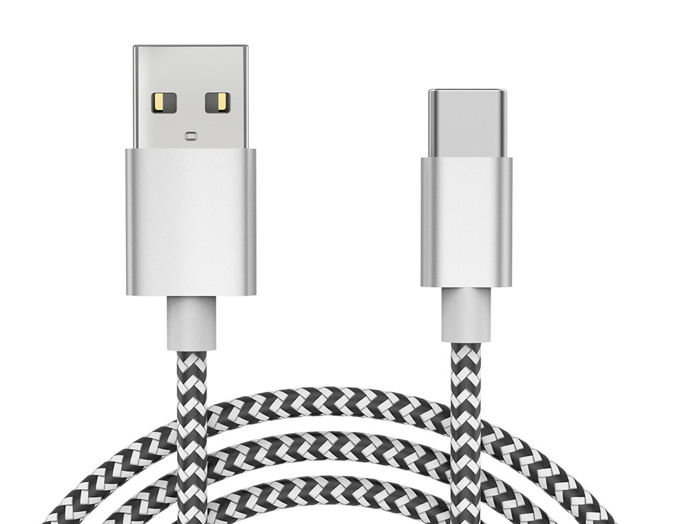 CABO USB-C A USB-A Q-CONNECT NYLON COMPRIMENTO 1M BRANCO
