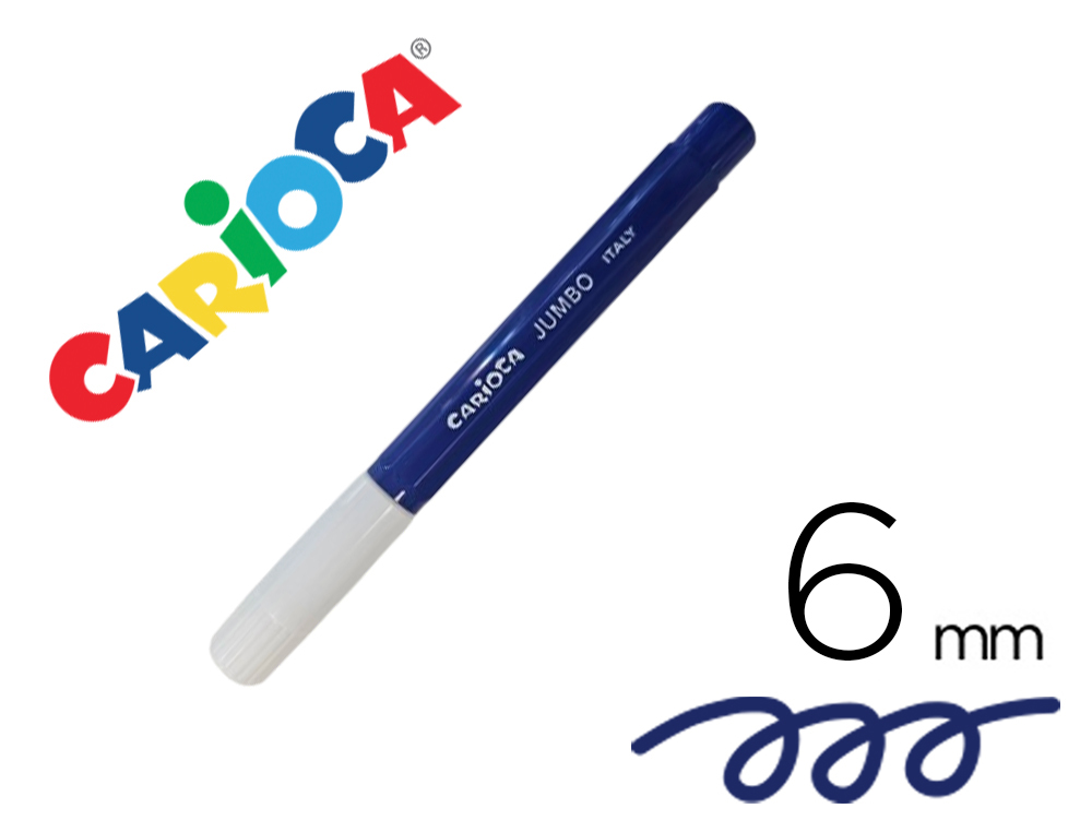MARCADOR CARIOCA JUMBO LAVAVEL AZUL PONTA GROSSA 6 MM
