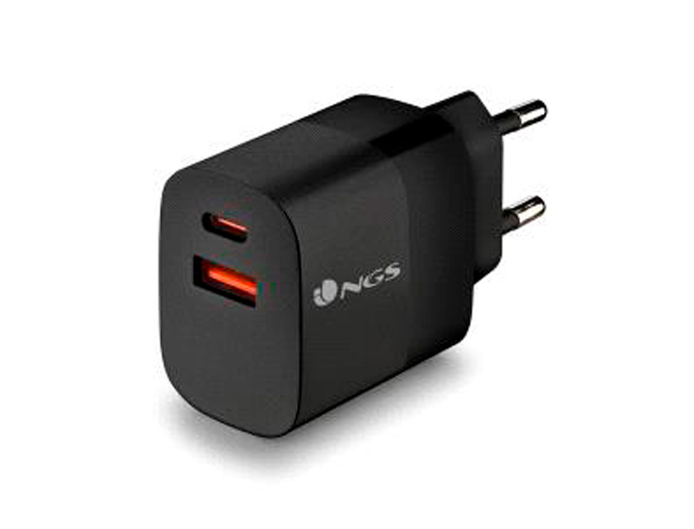 CARREGADOR GAN NGS DE PAREDE ULTRA RAPIDO PARA PORTATIL DE 45W COM SAIDA TIPO USB-C E CABO USB-C A USB-C COMPRIMENTO 1,5