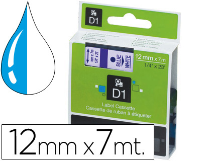 FITA DYMO 1000 AZUL-BRANCO. 12MM X 7MT D1