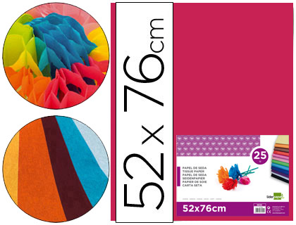 PAPEL SEDA LIDERPAPEL 52 X 76 CM 18 GR ROSA FORTE EMBALAGEM DE 25 FOLHAS