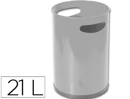 CESTO DE PAPEIS SIE METALICO COM PEGAS CINZA CAPACIDADE 12 LITROS 32X21 CM
