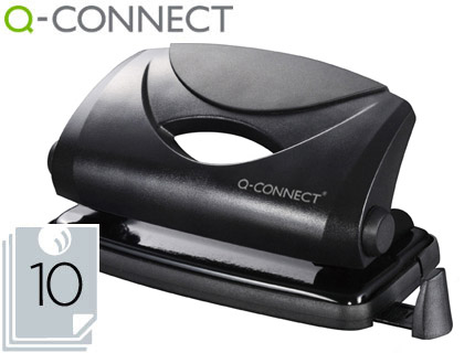 FURADOR Q-CONNECT CAPACIDADE 10 FOLHAS PRETO