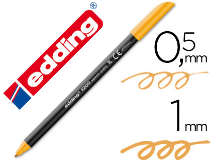 MARCADOR EDDING 1200 PONTA DE FIBRA REDONDA TRACO 1 MM N.16 LARANJA CLARO