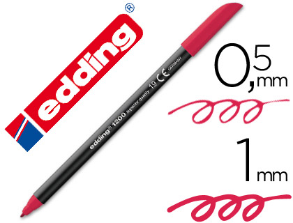 MARCADOR EDDING 1200 PONTA DE FIBRA REDONDA TRACO 1 MM N.19 CARMIM