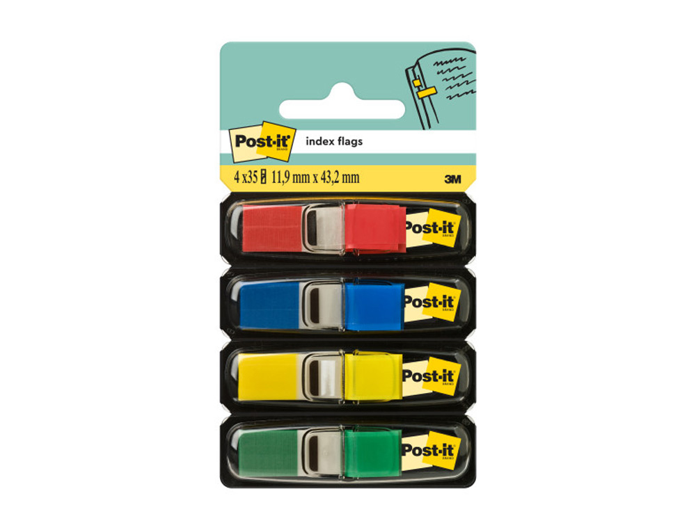 BANDAS SEPARADORAS POST-IT INDEX DE CORES BRILHANTES, DISPENSADOR DE 140 UNIDADES