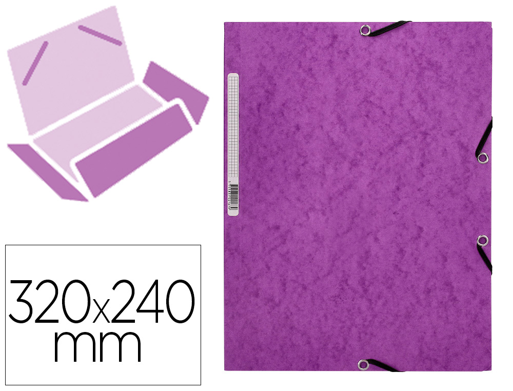 PASTA DE ELASTICOS Q-CONNECT DIN A4 COM ABAS VIOLETA