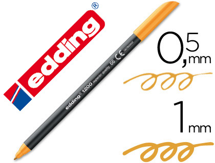 MARCADOR EDDING 1200 PONTA DE FIBRA REDONDA TRACO 1 MM N.66 LARANJA NEON