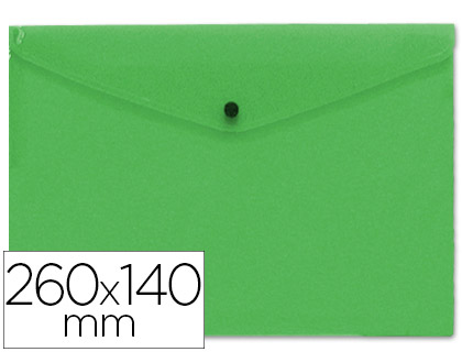 BOLSA PORTA DOCUMENTOS LIDERPAPEL COM MOLA FORMATO 26X14 CM COR VERDE