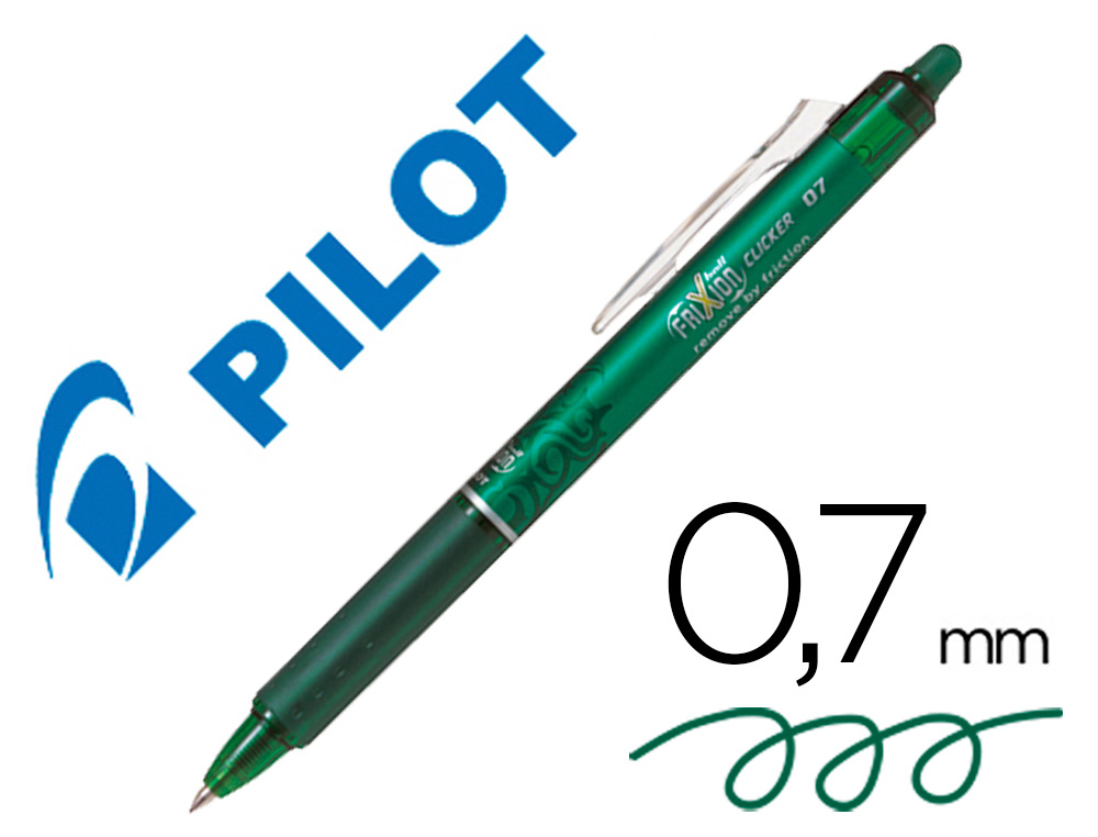 ESFEROGRAFICA PILOT FRIXION CLICKER APAGAVEL 0,7 MM COR VERDE