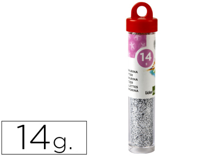 PURPURINA LIDERPAPEL FANTASIA COR PRATA FRASCO DE 14 GR