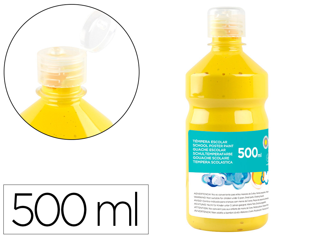 GUACHE ESCOLAR LIDERPAPEL 500 ML AMARELO PRIMARIO