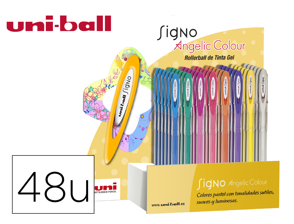 ROLLER UNI BALL UM-120 SIGNO 0,7 MM TINTA GEL EXPOSITOR DE 48 UNIDADES EM 8 CORES PASTEL