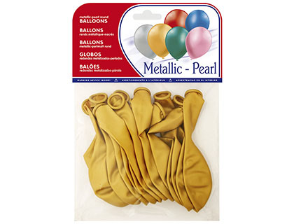 BALOES METALIZADOS OURO BOLSA DE 15 UNIDADES