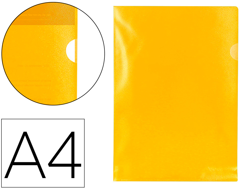 BOLSA DOSSIER Q-CONNECT EM PLASTICO DIN A4 120 MICRONS AMARELO CAIXA DE 100 UNIDADES