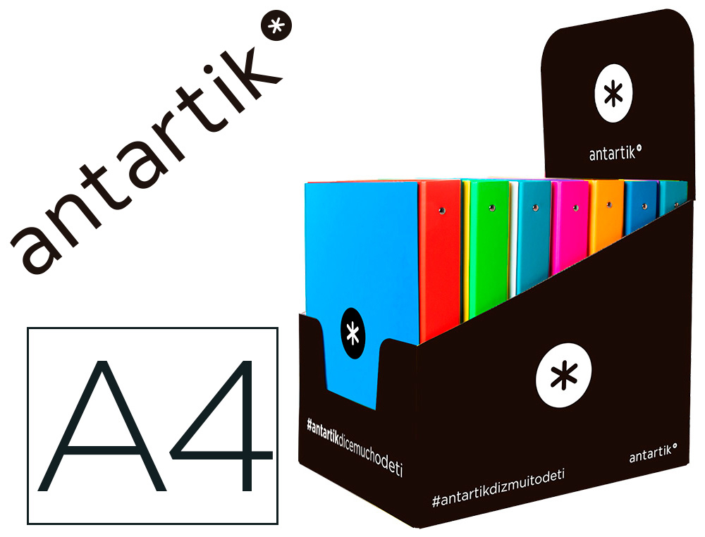 PASTA ANTARTIK DIN A4 FORRADA 4 ANEIS 25 MM REDONDOS CORES SORTIDOS