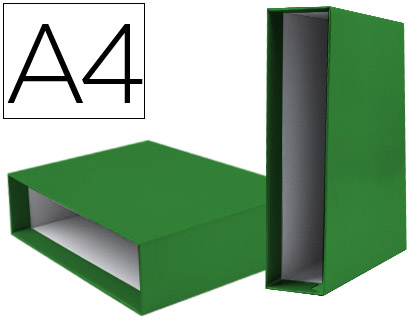 CAIXA PARA PASTA DE ARQUIVO DE ALAVANCA LIDERPAPEL DOCUMENTA DIN A4 LOMBADA 75 MM VERDE