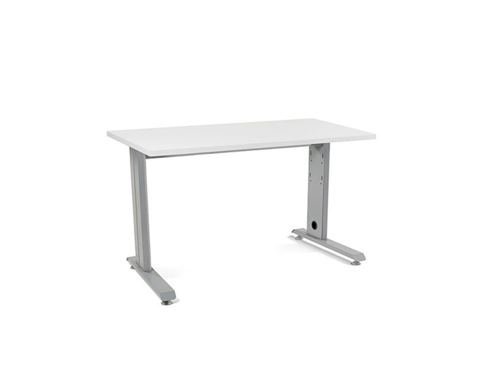 MESA DE ESCRITORIO ROCADA METAL 2000AC04 ALUMINIO /BRANCA 120X60 CM