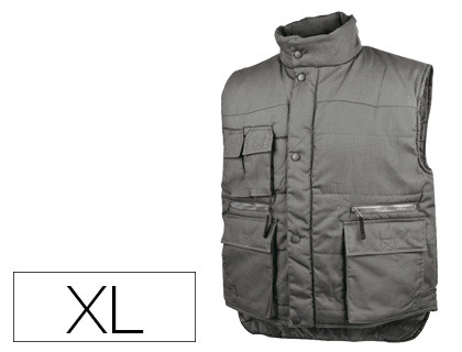 COLETE DETALPLUS MULTIBOLSOS CINTURA ELASTICA COR CINZA TAMANHO XL