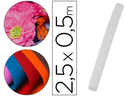 PAPEL CREPE FLORISTA LIDERPAPEL 50 CM X 2,5 M 85GR BRANCO