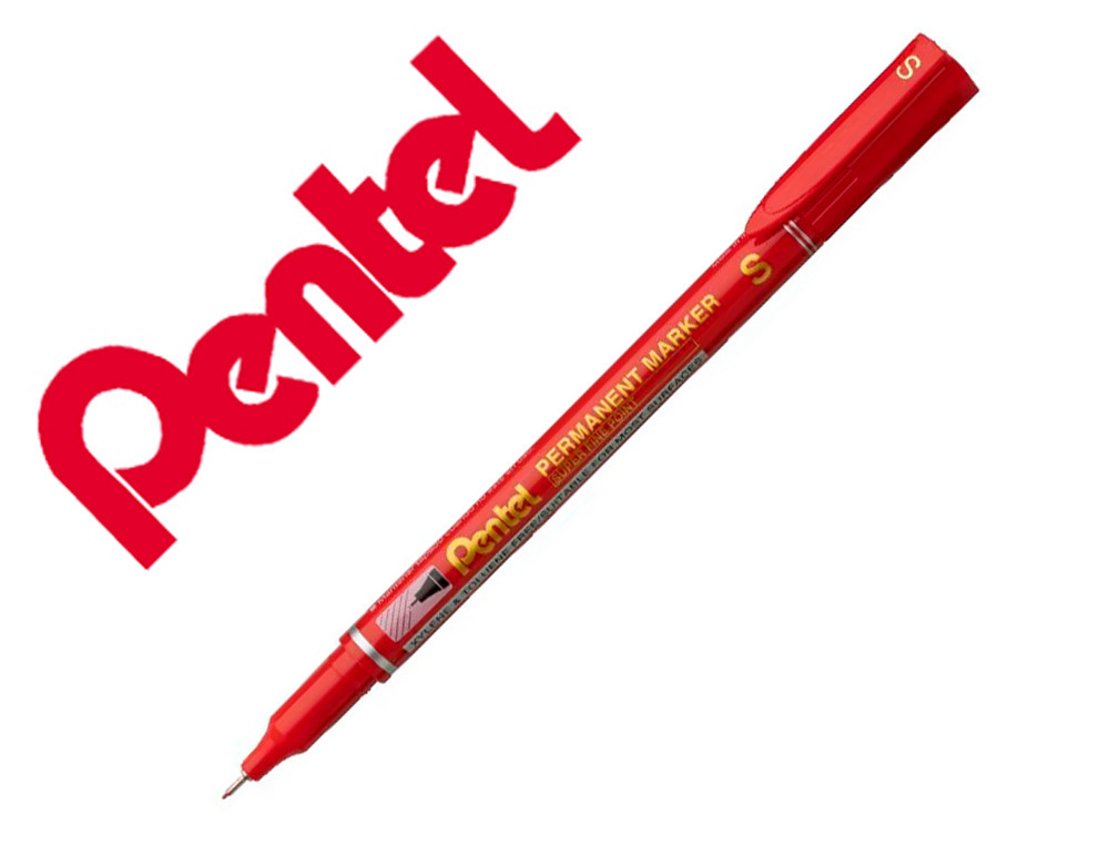 MARCADOR PENTEL PARA ACETATO RETROPROJECAO PERMANENTE NFS410 PONTA EXTRA FINA DE 0,64 MM COR VERMELHO