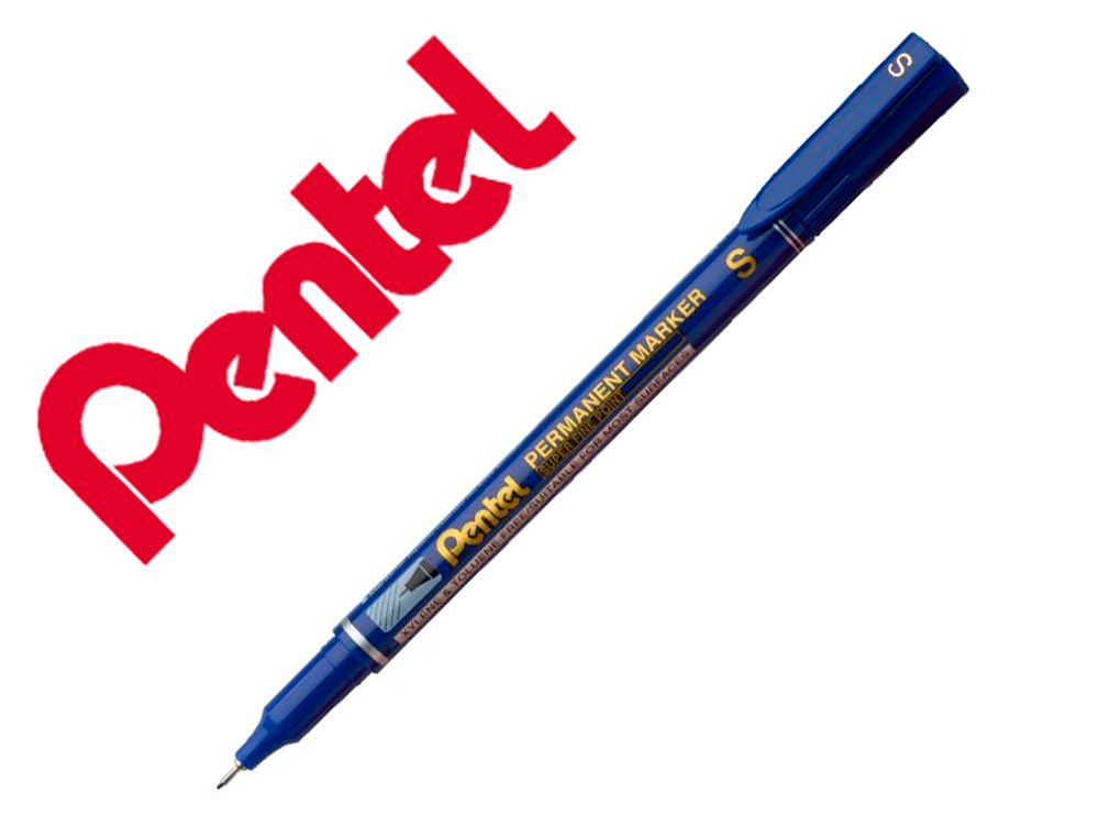 MARCADOR PENTEL PARA ACETATO RETROPROJECAO PERMANENTE NFS410 PONTA EXTRA FINA DE 0,64 MM COR AZUL