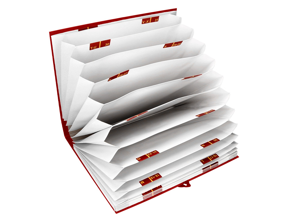 PASTA LIDERPAPEL COM FOLE A-Z, COM 20 DIVISORIAS, FOLIO, BORDEAUX