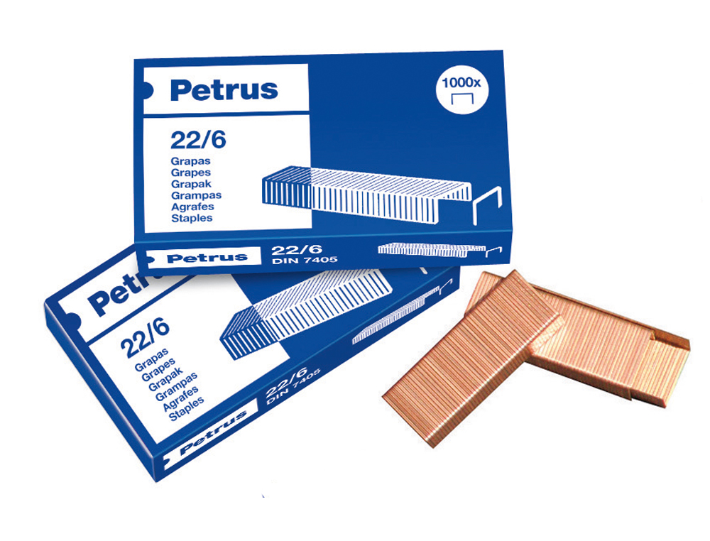 AGRAFES PETRUS - CAIXA 1000. - N. 22/6-COBREADO
