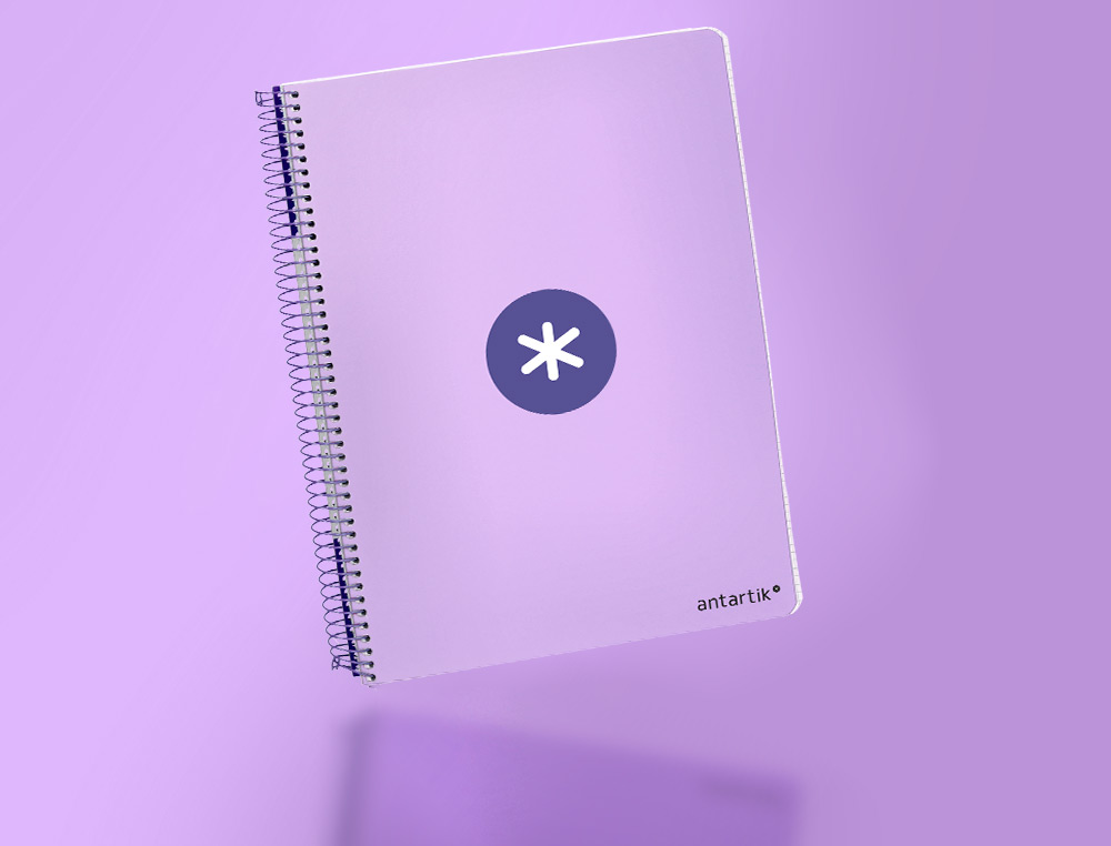 CADERNO ESPIRAL LIDERPAPEL DIN A4 ANTARTIK CAPA DURA 80 F 100 GR QUADRICULA 5 MM COM MARGEM COR LAVANDA