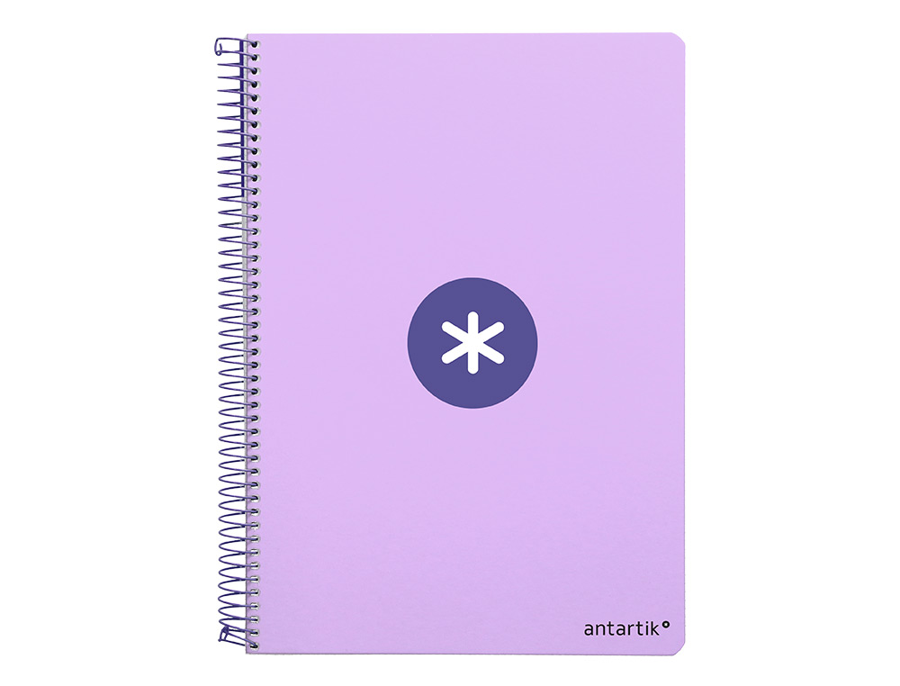 CADERNO ESPIRAL LIDERPAPEL DIN A4 ANTARTIK CAPA DURA 80 F 100 GR QUADRICULA 5 MM COM MARGEM COR LAVANDA