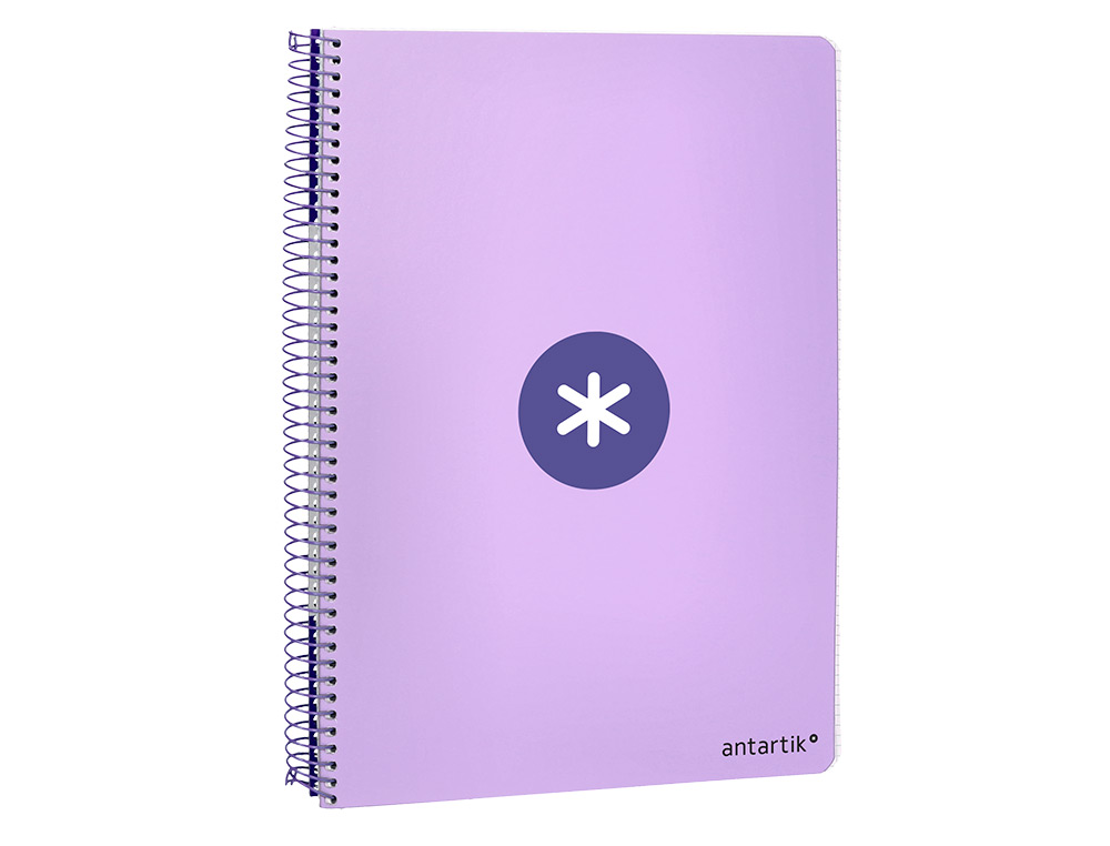 CADERNO ESPIRAL LIDERPAPEL DIN A4 ANTARTIK CAPA DURA 80 F 100 GR QUADRICULA 5 MM COM MARGEM COR LAVANDA