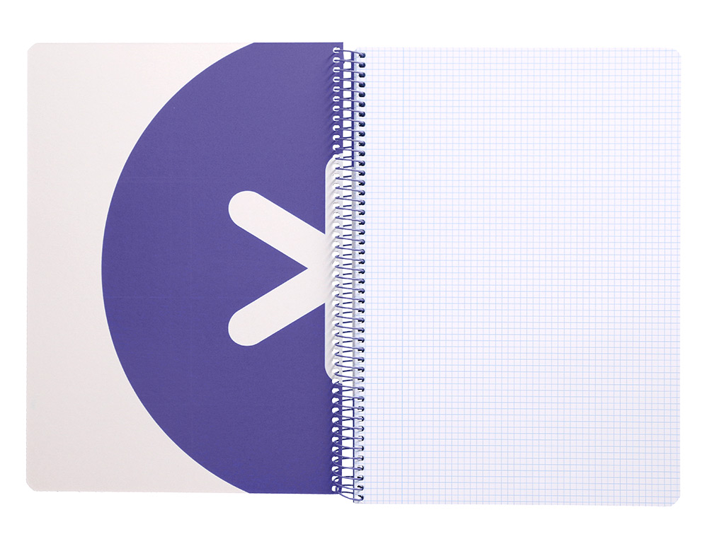 CADERNO ESPIRAL LIDERPAPEL DIN A4 ANTARTIK CAPA DURA 80 F 100 GR QUADRICULA 5 MM COM MARGEM COR LAVANDA