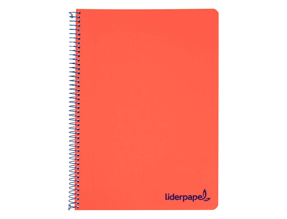 CADERNO ESPIRAL LIDERPAPEL A4 WONDER CAPA PLASTICO 80F 90GR QUADRICULA 4MM COM MARGEM VERMELHO