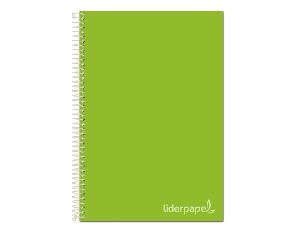 CADERNO ESPIRAL LIDERPAPEL JOLLY MICRO DIN A4 CAPA FORRADA 140 F 75 GR QUADRICULA 5MM 5 BANDAS DE CORES 4 FUROS COR VERD