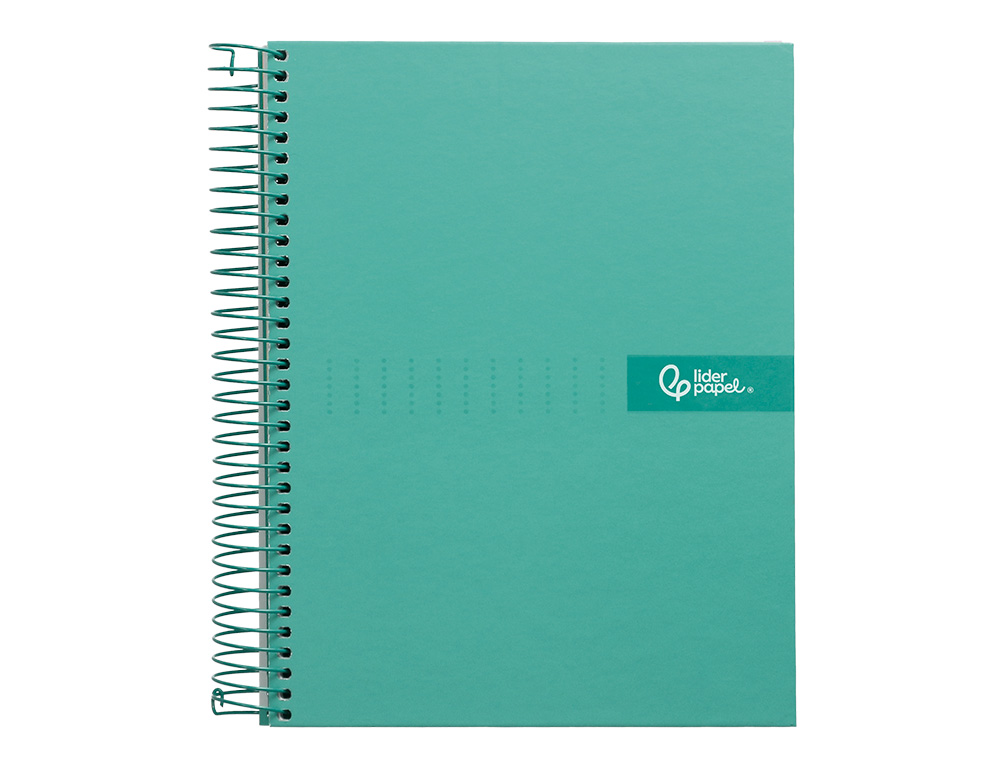 CADERNO ESPIRAL LIDERPAPEL CRAFTY MICRO DIN A4 CAPA FORRADA 120 F 90 GR QUADRICULA 5MM 5 BANDAS DE CORES 4 FUROS COR TUR