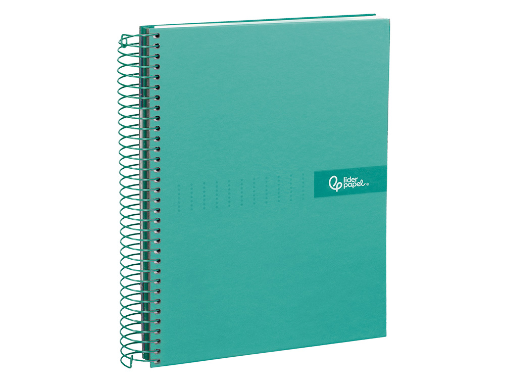 CADERNO ESPIRAL LIDERPAPEL CRAFTY MICRO DIN A4 CAPA FORRADA 120 F 90 GR QUADRICULA 5MM 5 BANDAS DE CORES 4 FUROS COR TUR