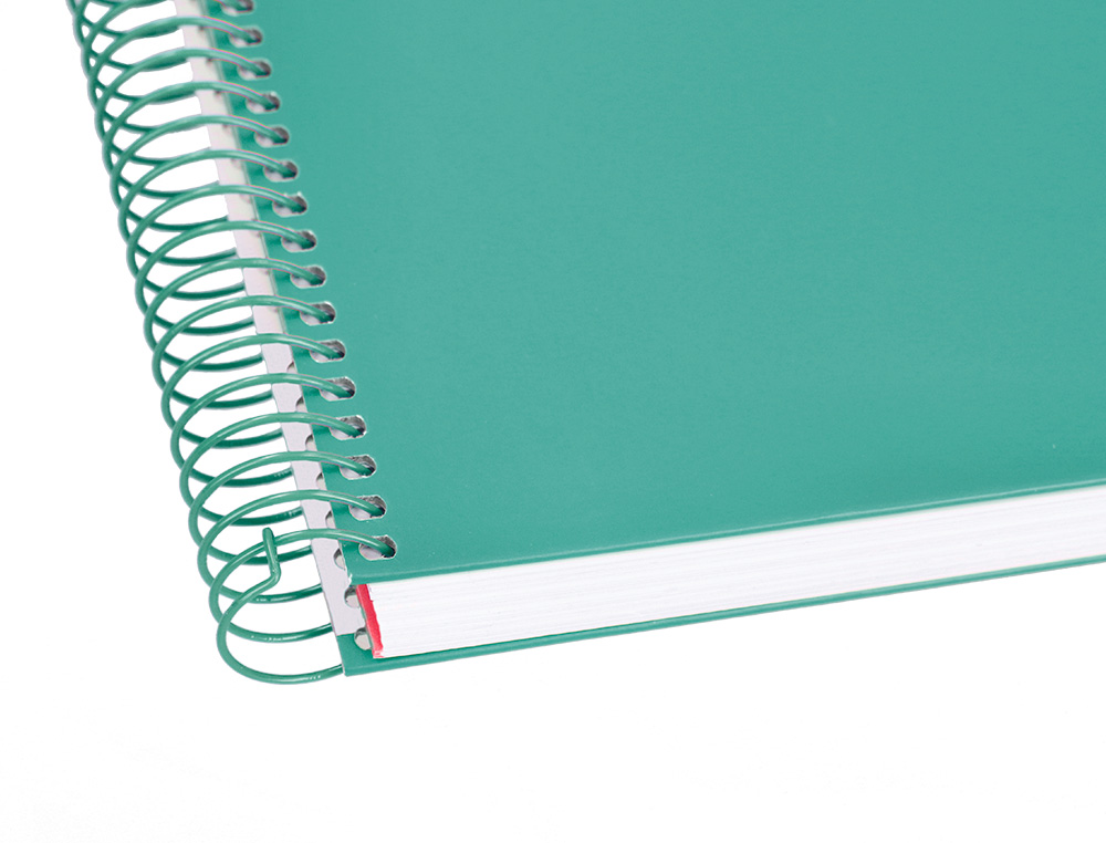 CADERNO ESPIRAL LIDERPAPEL CRAFTY MICRO DIN A4 CAPA FORRADA 120 F 90 GR QUADRICULA 5MM 5 BANDAS DE CORES 4 FUROS COR TUR