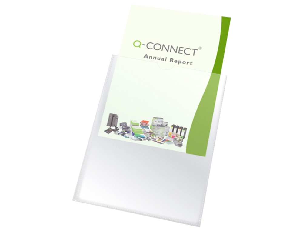 BOLSA CATALOGO Q-CONNECT FOLIO 90 MICRONS PVC TRANSPARENTE