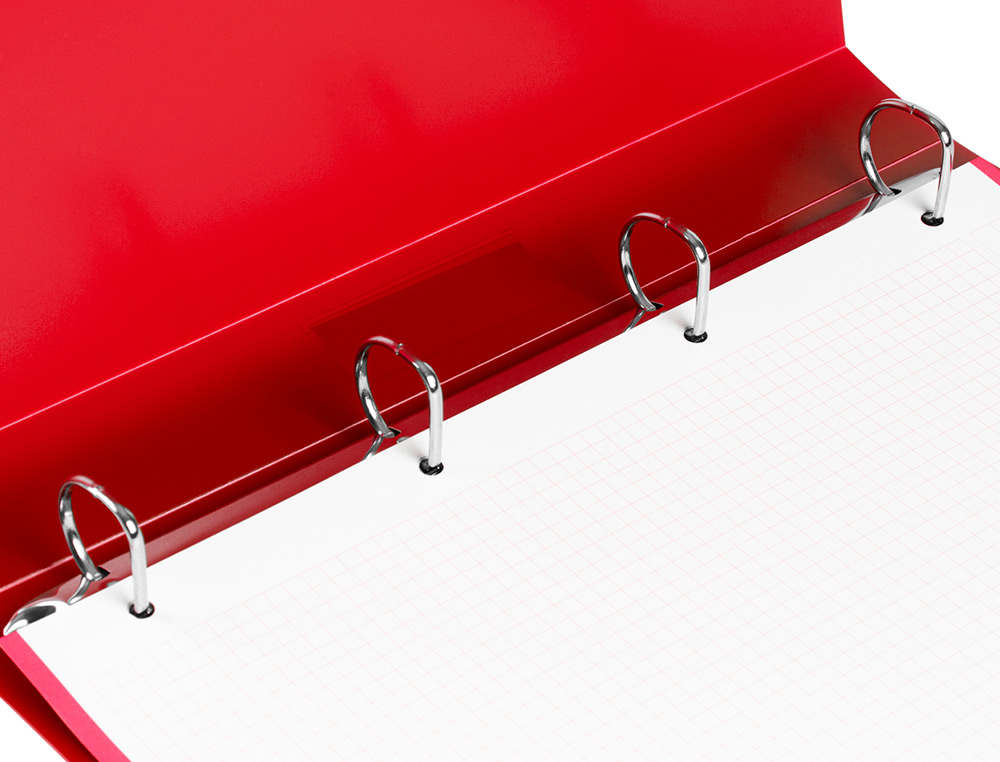 PASTA LIDERPAPEL POLIPROPILENO DIN A4 4 ANEIS 25 MM MISTOS VERMELHO TRANSLUCIDO