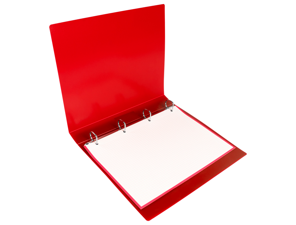 PASTA LIDERPAPEL POLIPROPILENO DIN A4 4 ANEIS 25 MM MISTOS VERMELHO TRANSLUCIDO