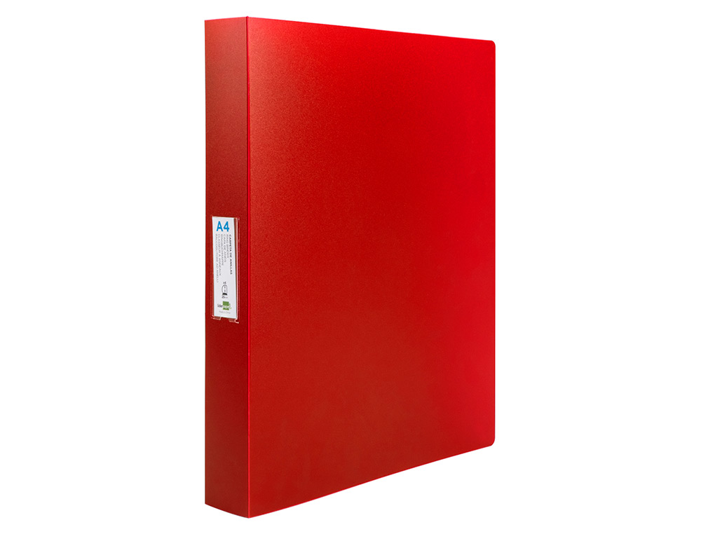 PASTA LIDERPAPEL POLIPROPILENO DIN A4 4 ANEIS 25 MM MISTOS VERMELHO TRANSLUCIDO
