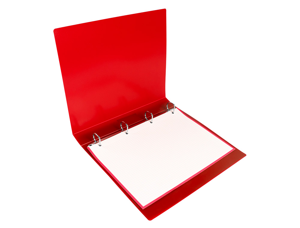 PASTA LIDERPAPEL POLIPROPILENO DIN A4 4 ANEIS 25 MM MISTOS VERMELHO TRANSLUCIDO