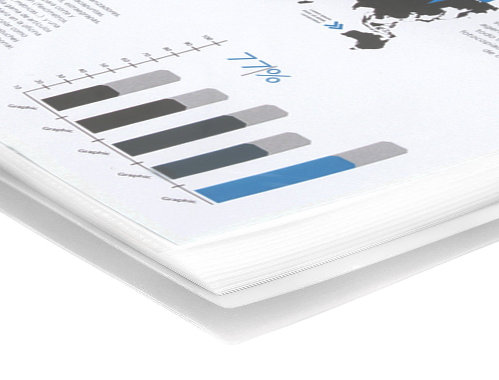 CAPA CATALOGO LIDERPAPEL COM ESPIRAL 60 BOLSAS POLIPROPILENO DIN A4 TRANSPARENTE