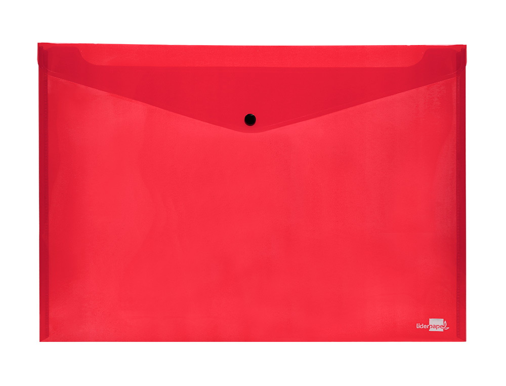 BOLSA PORTA DOCUMENTOS LIDERPAPEL COM MOLA DIN A3 VERMELHO TRANSLUCIDO