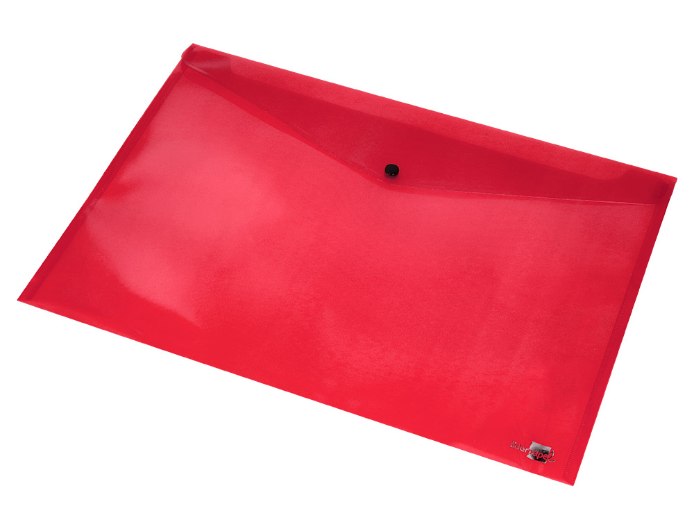 BOLSA PORTA DOCUMENTOS LIDERPAPEL COM MOLA DIN A3 VERMELHO TRANSLUCIDO